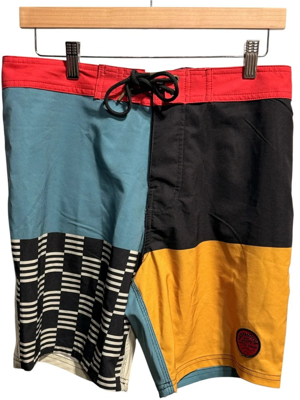 Fasthouse Colorblock After Hours‎ Board Shorts Size 30 18” Swim Beach Checkered
